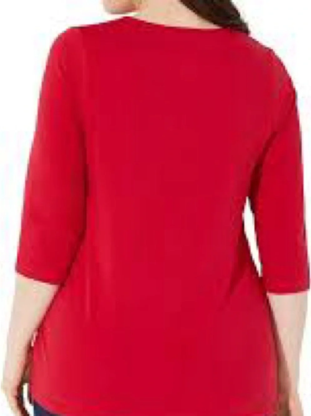 J. Jill Red Scoop Neck Long Sleeve Top - Picture 4 of 9
